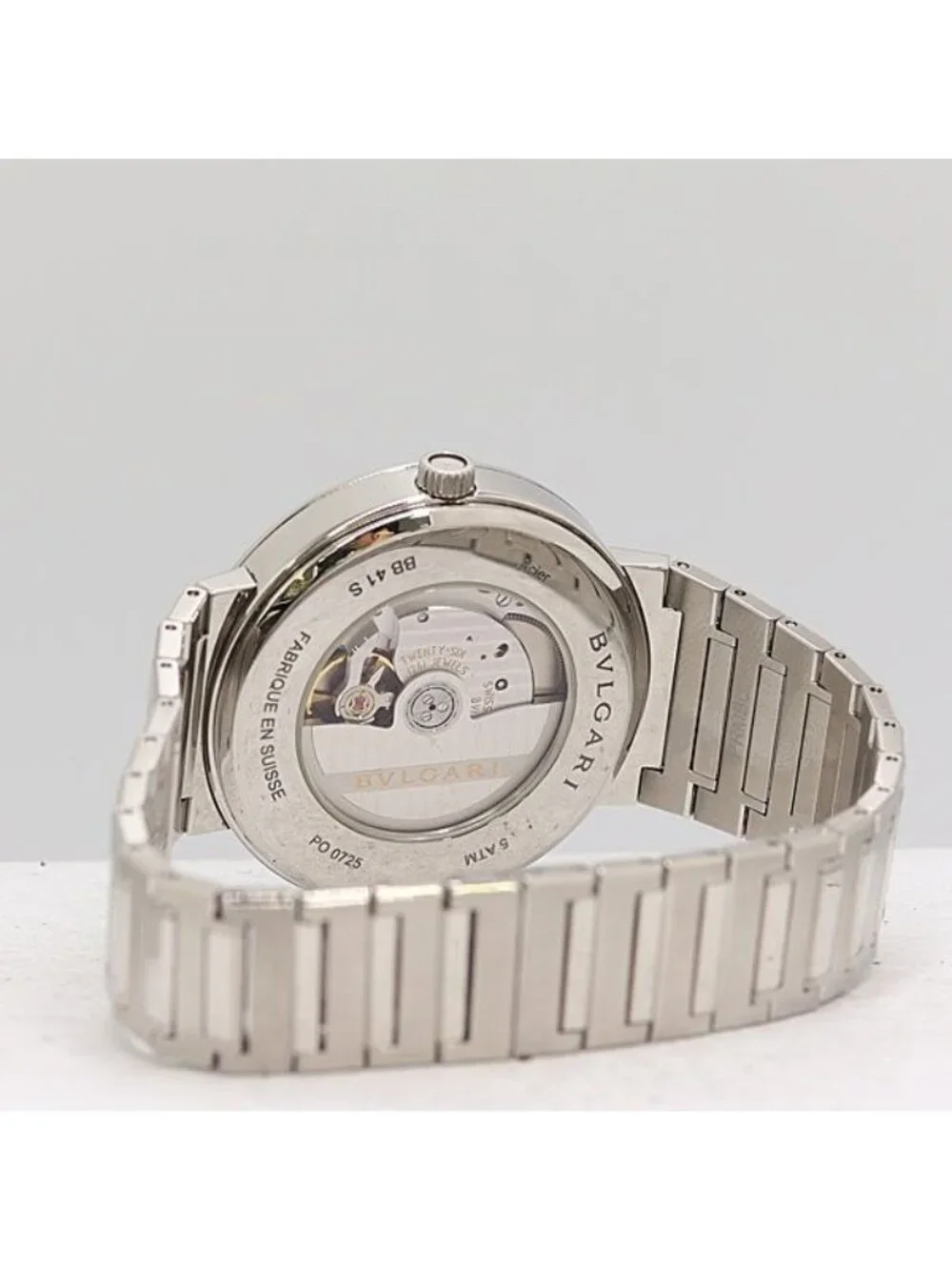 Bvlgari Bulgari Automatic Date Back Scale Black Dial Watch